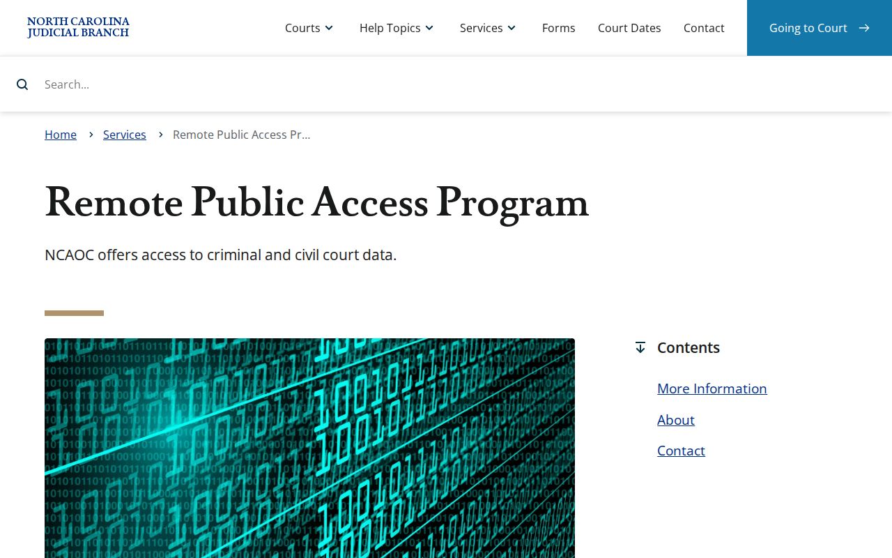 Rockingham County case lookup remote public access program page