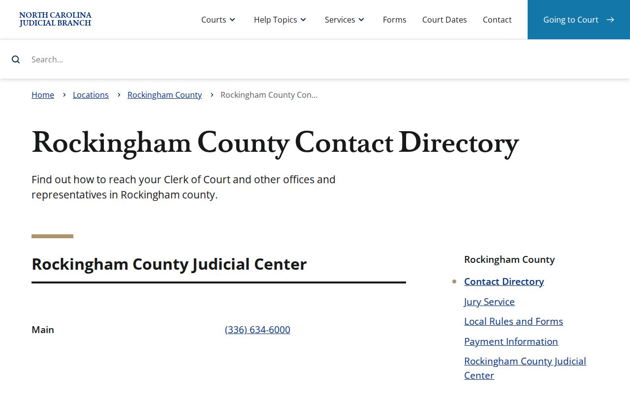 Rockingham court dates official court contacts directory