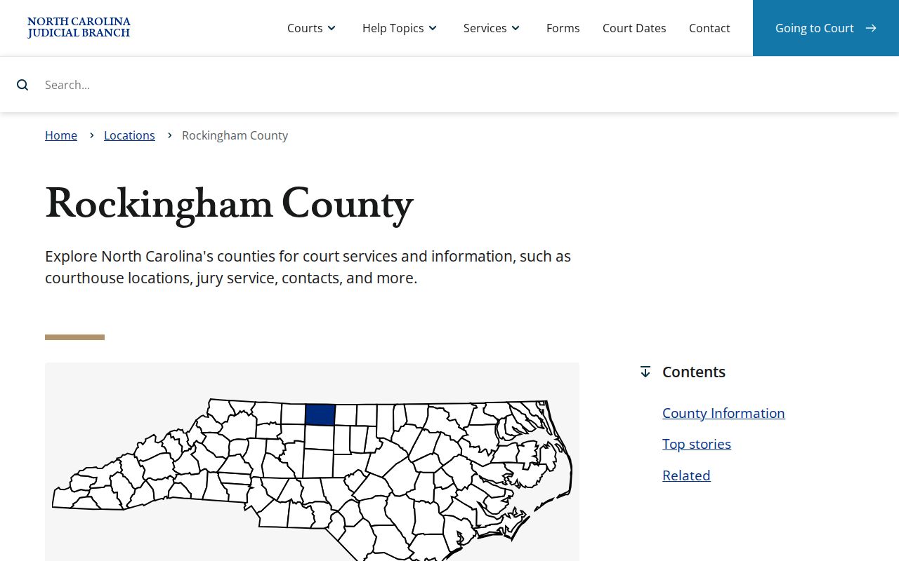 Rockingham County court docket official court services page
