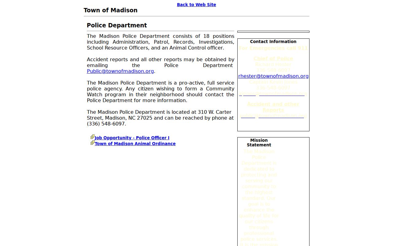 Rockingham County court docket reference from the Madison Police report page