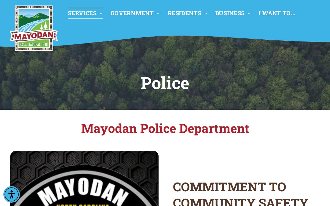 Rockingham County court docket reference from the Mayodan Police Department page
